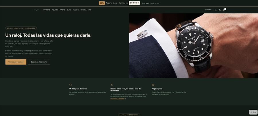 Tienda Vergio terminada, con diseño y fotografía de producto